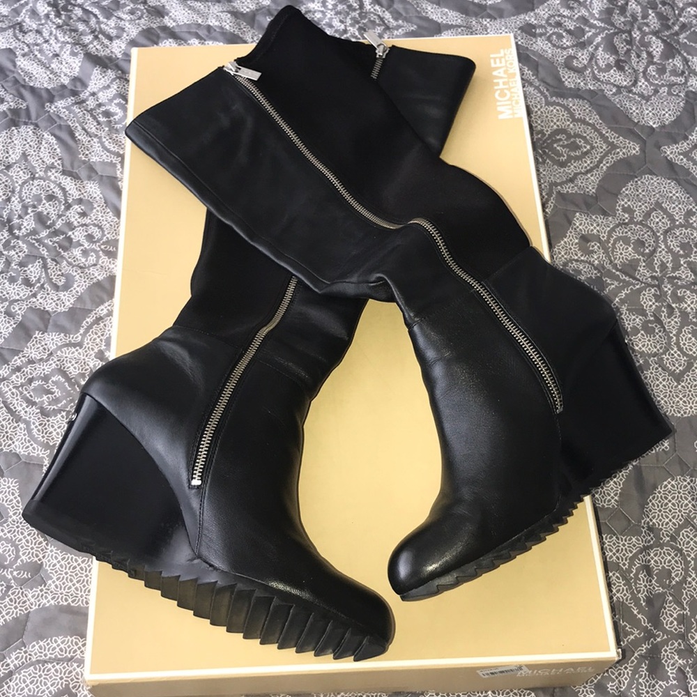 Bromley Wedge boot Leather/ Elastic Black 11M